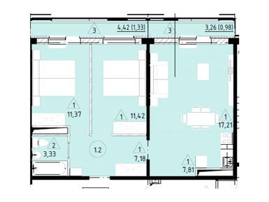 Планировки трехкомнатные в ЖК «Горки Марусино»