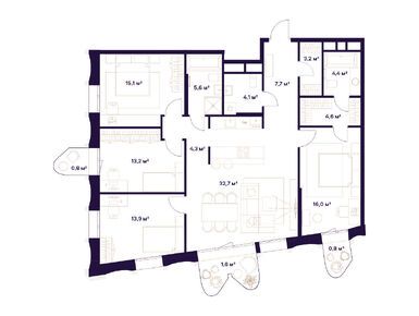 Планировки четырехкомнатные в Квартал здоровой жизни «СОЮЗ»