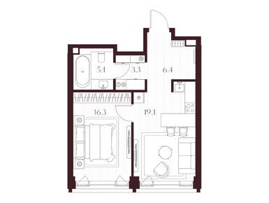 Планировки однокомнатные в Клубный дом «К7/11»