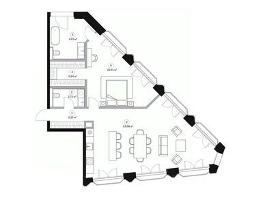 1-комнатная 103.64 кв.м, ЖК «Красный Октябрь», 362 740 000 руб.