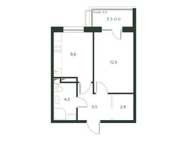 Планировки однокомнатные в ЖК «Павлово 3»
