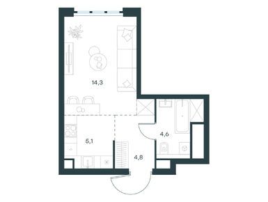 Студия 28.80 кв.м, Левел Южнопортовая, 16 475 459 руб.
