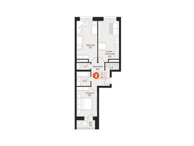 Планировки трехкомнатные в ЖК «Идеал»