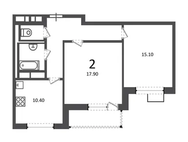 2-комнатная 58.60 кв.м, Жилой дом «Балаклавский пр-кт, д. 17», 29 885 928 руб.