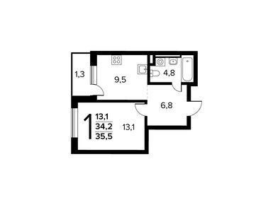 Планировки однокомнатные в Район «Новые Ватутинки»