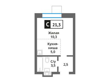 Студия 21.30 кв.м, Никольский квартал «Отрада», 4 931 662 руб.