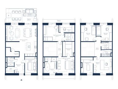 Планировки 4-к. апартаменты в МФК River Residences (Ривер Резиденс)