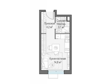 Планировки студии в ЖК «Миловидное»