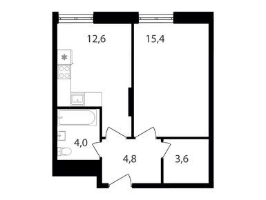 Планировки однокомнатные в МФК «Варшавские ворота»
