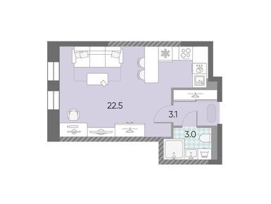 Студия 28.62 кв.м, ЖК «ЗИЛАРТ», 19 880 174 руб.