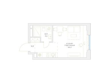 Студия 25.80 кв.м, ЖК «Детали», 10 473 768 руб.