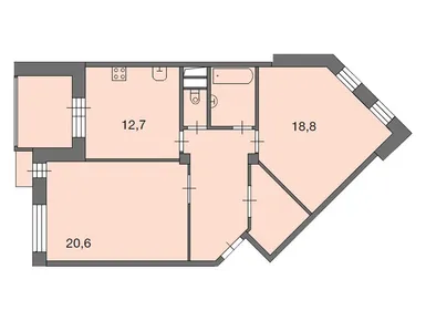 2-комнатная 72.70 кв.м, ЖК «Ново-Никольское», 13 631 250 руб.