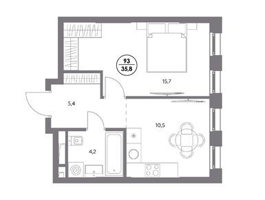 1-комнатная 35.80 кв.м, ЖК «Адмирал», 19 449 304 руб.