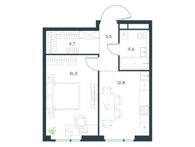 Планировки однокомнатные в Level Войковская