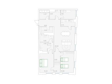 2-комнатная 117.00 кв.м, Клубный дом Duo (Дуо), 339 264 000 руб.