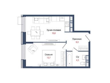 Планировки двухкомнатные в ЖК «Киноквартал»