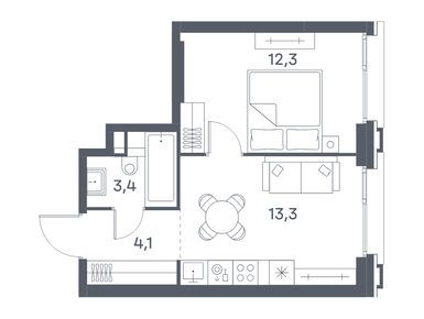 Планировки однокомнатные в ЖК Portland. Дом на берегу