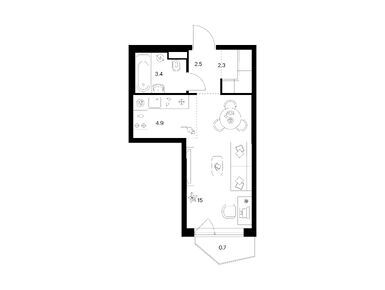 Студия 28.80 кв.м, Строгино 360, 16 787 520 руб.