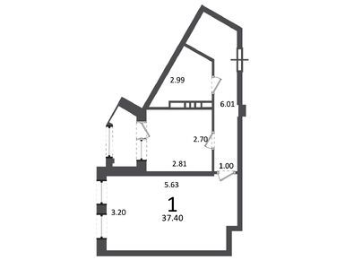 1-комнатная 37.40 кв.м, Жилой дом «Ирландская ул., д. 4, к. 1, 2», 7 046 875 руб.