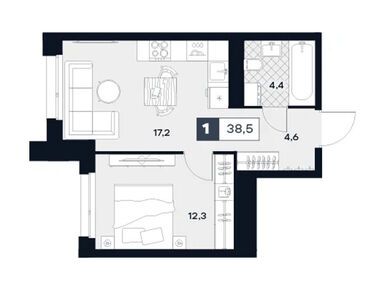 Планировки однокомнатные в ЖК U2 (ЮТУ)