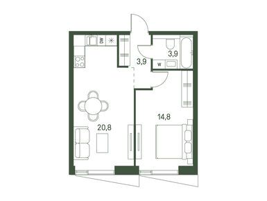 1-комнатная 43.40 кв.м, ЖК Moments (Моментс), 24 498 649 руб.