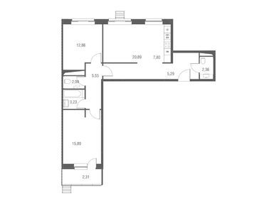 Планировки трехкомнатные в ЖК «Одинбург»
