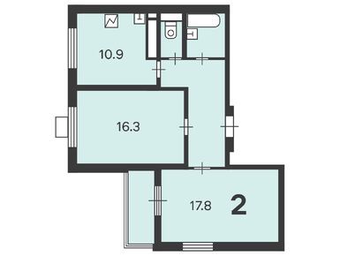2-комнатная 60.30 кв.м, Жилой дом «Городская ул., д.12, 14», 13 696 772 руб.