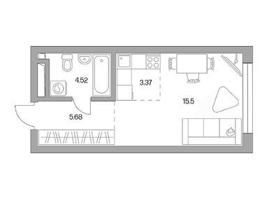 Студия 29.07 кв.м, ЖК «Тринити», 13 407 038 руб.