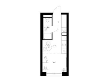 Планировки студии в Нарвин