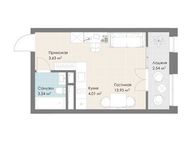 Студия 27.67 кв.м, ЖК «Дюна», 10 334 745 руб.