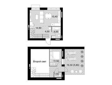 Планировки двухкомнатные в ЖК «Апрелевка Клаб»