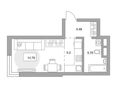 Студия 30.22 кв.м, ЖК «Живописный», 6 509 152 руб.