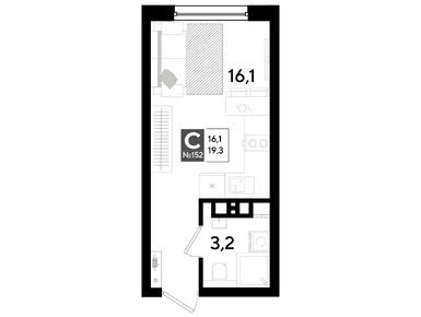 Студия 19.30 кв.м, ЖК DOGMA PARK (Догма Парк), 4 417 770 руб.