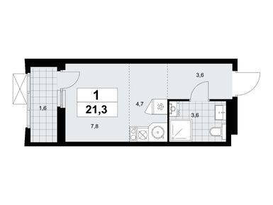 Планировки студии в ЖК «Дзен-кварталы»