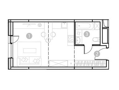 Планировки студии-апартаменты в EVOPARK Измайлово (ЭВОПАРК Измайлово)
