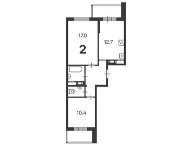 2-комнатная 53.30 кв.м, Жилой дом «Долгопрудная ал., д. 14, к. 1», 15 976 619 руб.