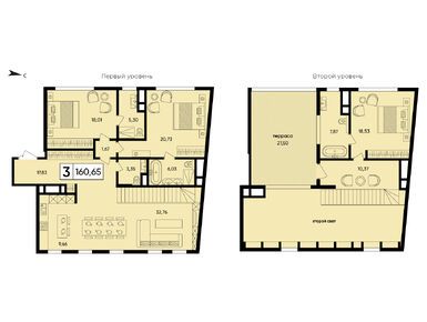 Планировки трехкомнатные в ЖК «TITUL на Трубной»