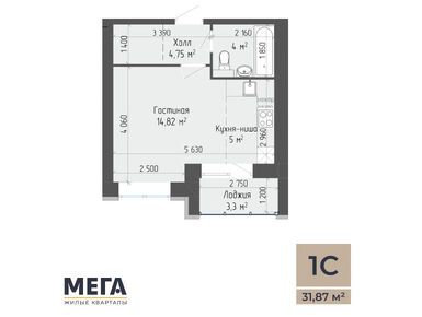 Планировки однокомнатные в ЖК «Мега Кварталы»
