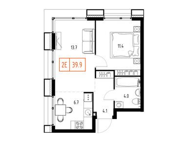 Планировки двухкомнатные в ЖК Skolkovo ONE (Сколково Уан)