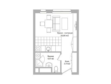 Планировки студии-апартаменты в Инвест-отель «Адрес»