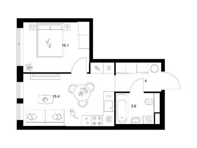 1-комнатная 33.10 кв.м, Строгино 360, 17 523 140 руб.