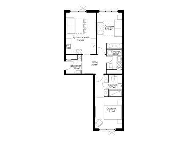 Планировки двухкомнатные в ЖК «У реки. Эко Видное 2.0»