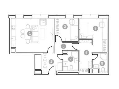 Планировки 3-к. апартаменты в «ФизтехСити»