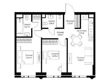 Планировки двухкомнатные в ЖК JOIS (Джойс)