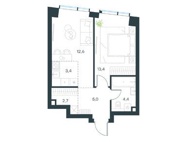 Планировки двухкомнатные в Level Павелецкая Сити
