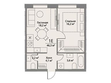 1-комнатная 46.50 кв.м, Stories на Мосфильмовской, 35 052 821 руб.