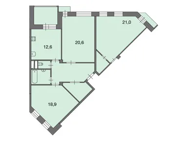 3-комнатная 95.10 кв.м, ЖК «Ново-Никольское», 15 850 000 руб.