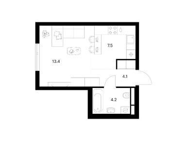 Студия 29.20 кв.м, Середневский лес, 11 869 800 руб.