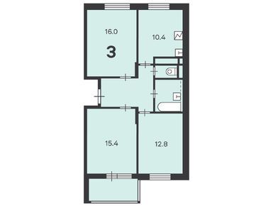 Планировки трехкомнатные в Жилой дом «Введенского ул., д. 13В»