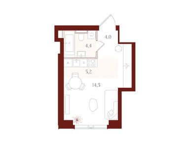 Планировки студии в ЖК «АУРА» («Мангазея на Тульской»)